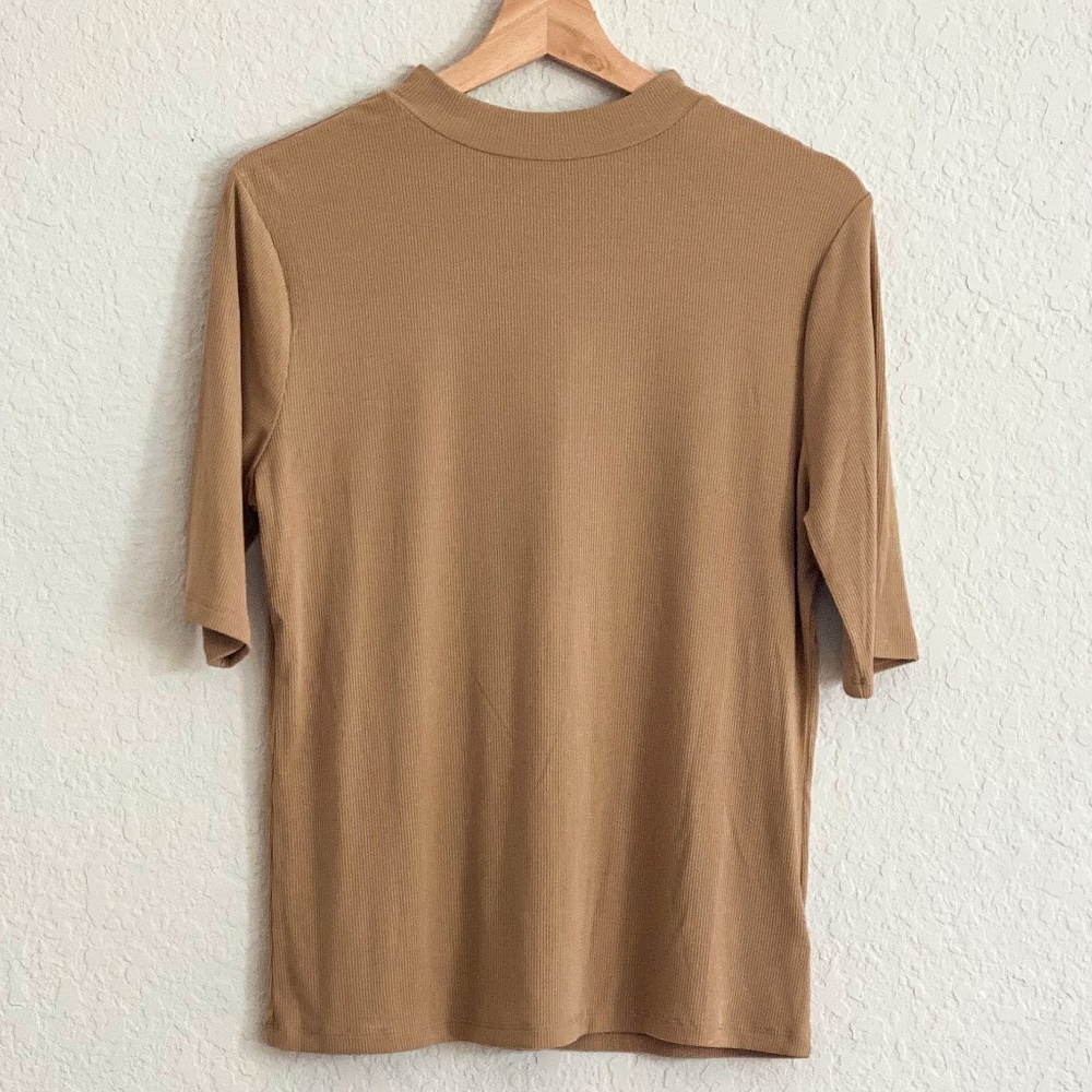 Never Worn Tan Mock Turtleneck Shirt